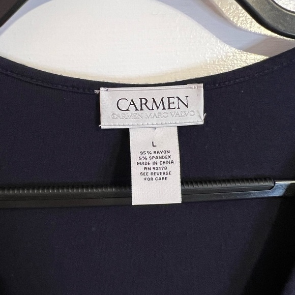 #7 CARMEN MARC VALVO • NAVY W. GOLD STUDS • BLOUSE - Picture 4 of 4